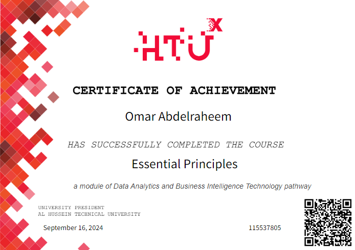 Essential Principles Certificate